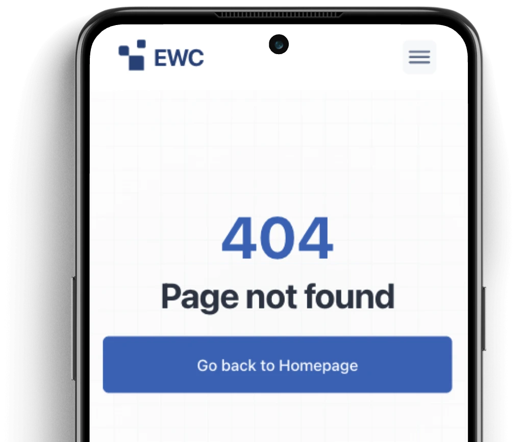 A 404 page in a mobile phone